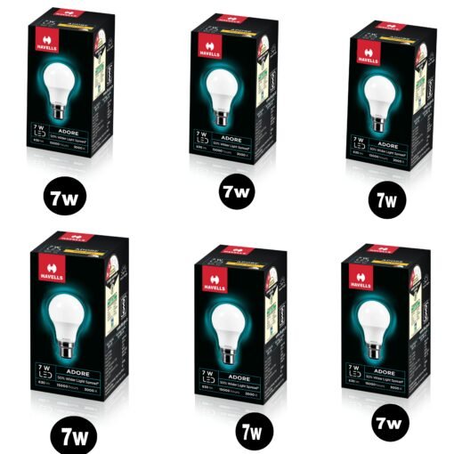 💡 Havells 7W LED Bulb – Compact, Bright & Energy-Efficient! 🌟 Pack of 6