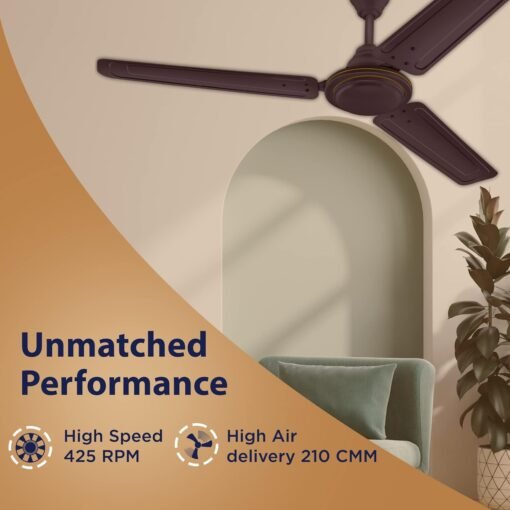 ANCHOR by Panasonic 1200 mm 3 Blade Ceiling Fan Brown ( Pack of 1) 2 years Warranty Card - Image 4