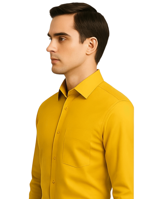 formal shirt is to maintain a professional look for men Shirt ( light Yellow ) - Image 2