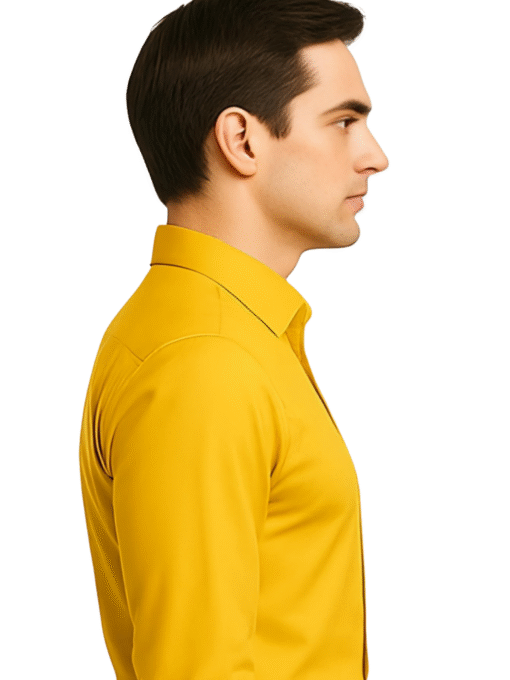 formal shirt is to maintain a professional look for men Shirt ( light Yellow ) - Image 3