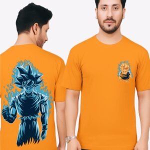 Loose Round Neck T-Shirt for Men ( Gold Yellow)