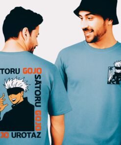 Loose Round Neck T-Shirt for Men ( Aqua )