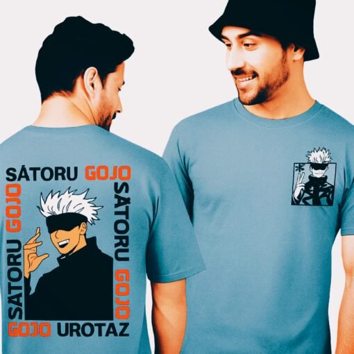 Loose Round Neck T-Shirt for Men ( Aqua )