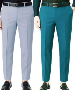 DK Shopzon’s Light Grey and Turquoise color formal pants For Men's (Combo Pack)