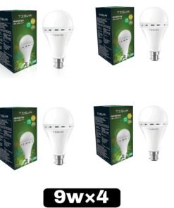 TISVA 9 W Basic Round B22 D LED Bulb (White) 9 watt ( Pack of 4 ) Guarantee 1 Years Card
