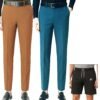 Regular Musturd & Tourquise Formal Pant Combo Pack 1- Cotton Necker Free