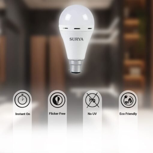 Surya Accent Emergency LED Bulb (10W, Pack of 1) 1 Years Guarantee Cart - Image 3