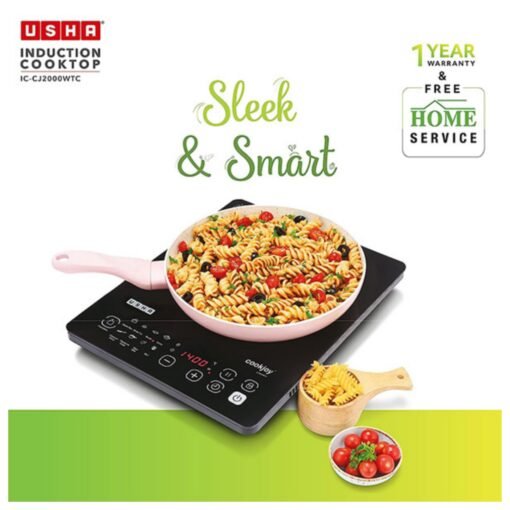 USHA Induction Cooktop 2000W with Touch Control (Black)