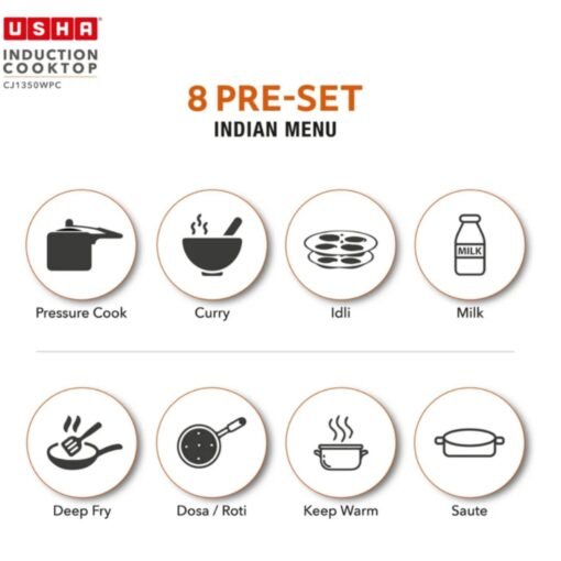 Usha Cookjoy 1350 Watt Induction Cooktop (Black) 1 Year Warranty Card - Image 6