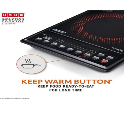 Usha Cookjoy 1350 Watt Induction Cooktop (Black) 1 Year Warranty Card - Image 2