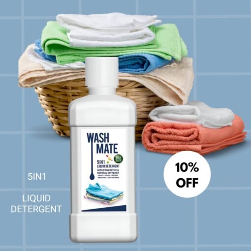Modicare ✨💧 Washmate 5 in 1 Liquid Detergent with Powerzyme & Natural Softener (Biosafe Formula) (500 ml)