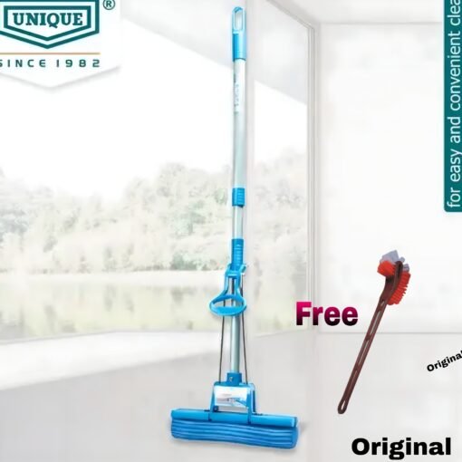 Combo Pack : No Drip Blue PVA Mop + Toilet Cleaner Brush free Pack