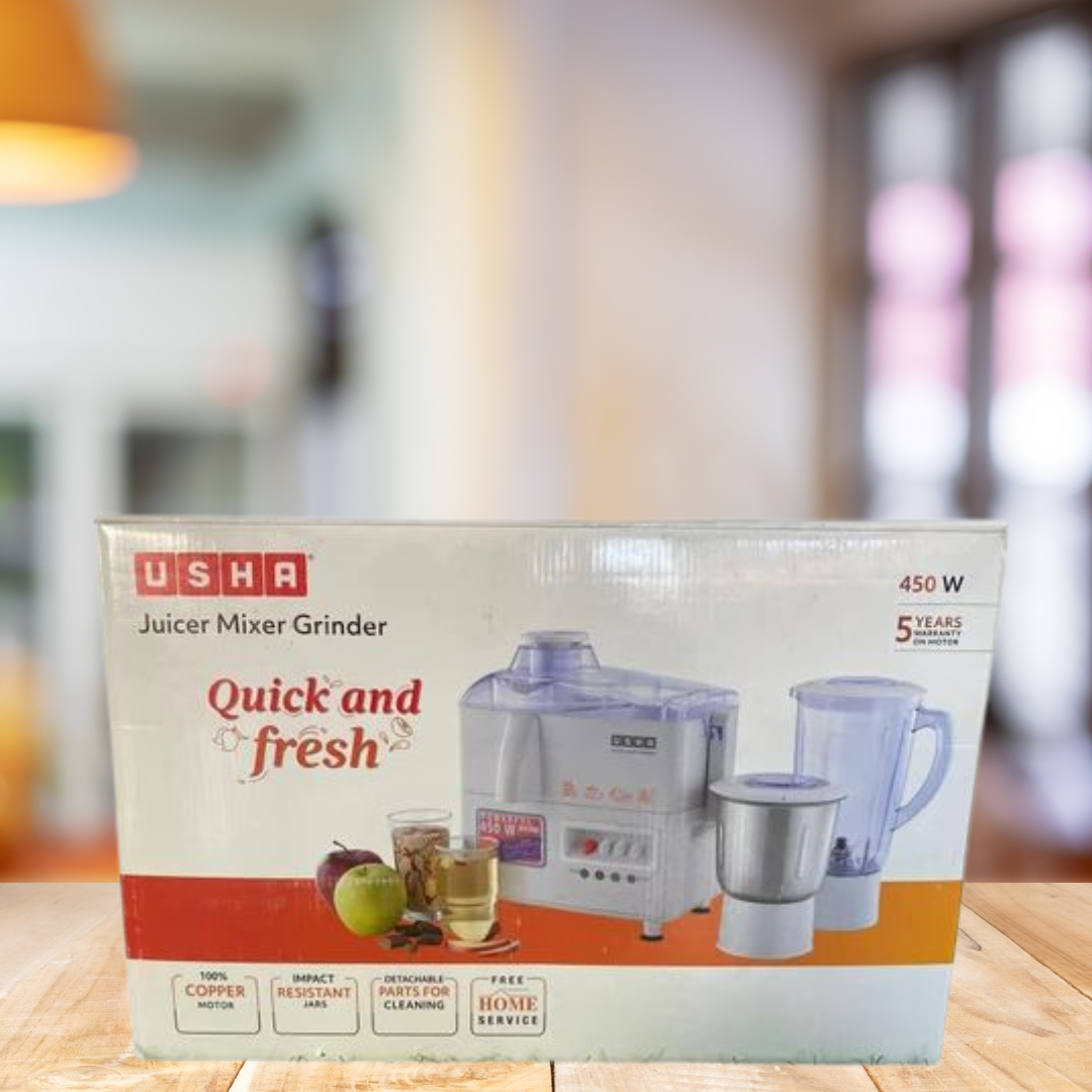 USHA JMG 3345 450 W Juicer Mixer Grinder (JMG 3345 | 2 Jars | White) 5 Years Warranty Card - Image 3