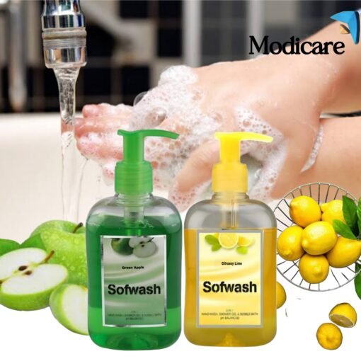 SoftWash Combo Pack (Citrusy Lime 🍋 + Green Apple 🍏) | Handwash, Shower Gel & Bubble Bath | Antibacterial | Skin Nourishment | Family Safe