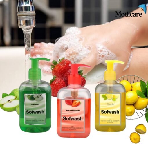 SoftWash Combo Pack (Citrusy Lime 🍋 + Green Apple 🍏 + Berry Strawberry 🍓) | 3-in-1 Handwash, Shower Gel & Bubble Bath | Antibacterial | Skin Nourishment | Family Safe