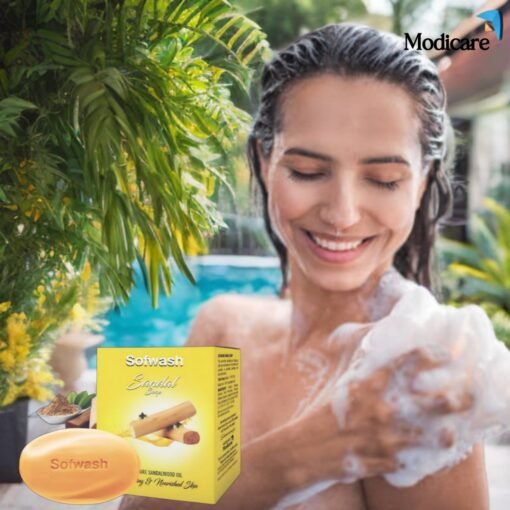 Modicare (Sofwash Sandal Soap) 🌿 PURE SANDALWOOD OIL Soap 4 Unit × 75 g = 300 g - Image 3