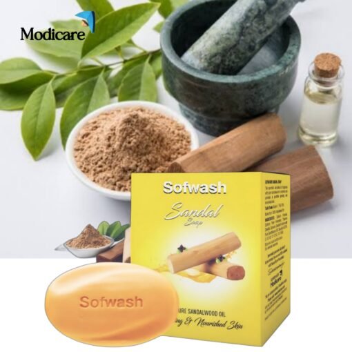 Modicare (Sofwash Sandal Soap) 🌿 PURE SANDALWOOD OIL Soap 4 Unit × 75 g = 300 g - Image 2
