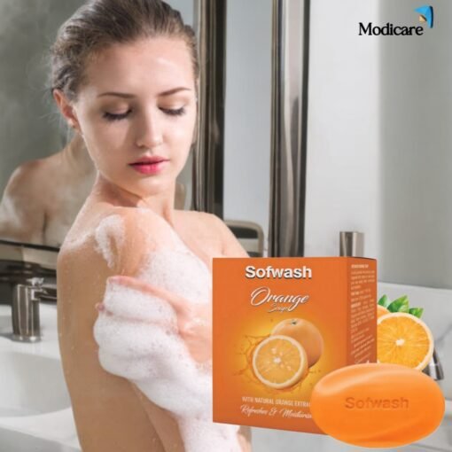 Modicare 🧼 Sofwash Orange Soap 🍊 4 यूनिट x 75g = 300g - Image 2