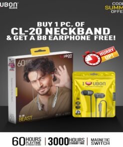 🎧 UBON CL-20 BEAST Neckband + 🎁 Free B8 Earphone