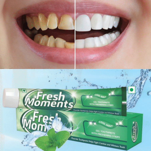 ✨ Fresh Moments Gel Toothpaste with Freshening Strips – Cool Mint Flavor ✨