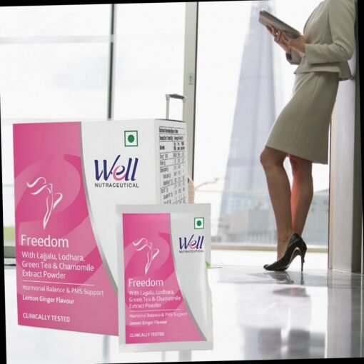 ✨ Well Freedom Powder – Hormonal Balance & PMS Support (Lemon-Ginger Flavour) ✨10 unit *5g= 50gm