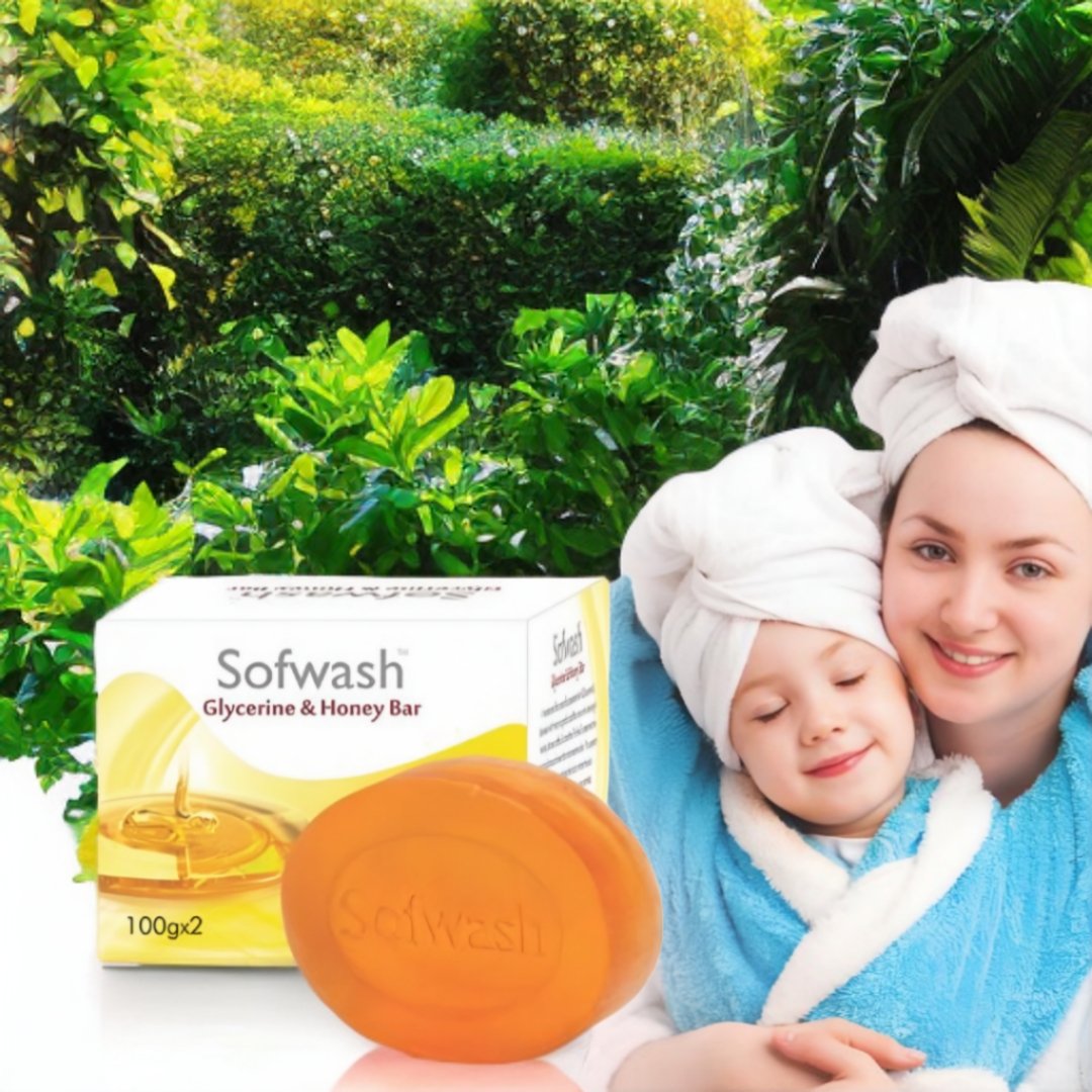 🧼 Softwash Glycerin & Honey Bar Soap pack of 100g×2