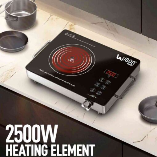 UBON Black IC-101 2500W Infrared Electric Induction Cooktop - Image 2