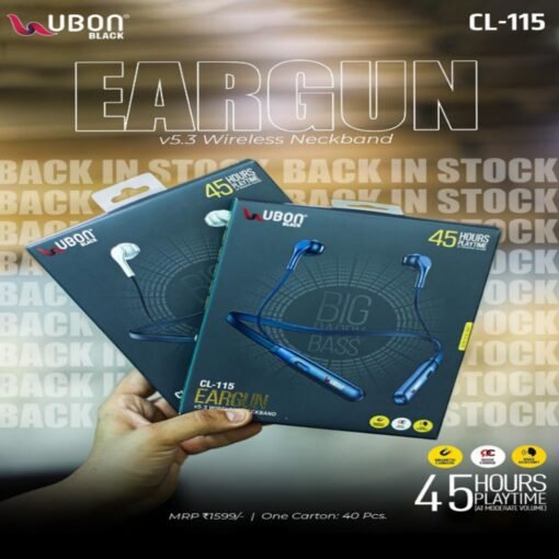 🎧 UBON CL-115 EARGUN v5.3 Wireless Neckband | Big Bass® | 45 Hours Playtime - Image 3
