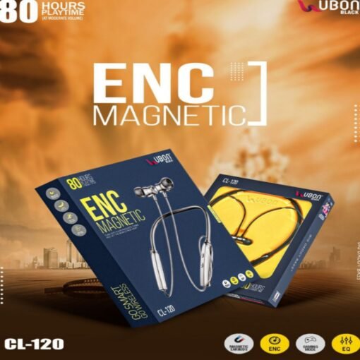 🎧 UBON CL-120 ENC Magnetic Wireless Neckband | 80 Hours Playtime - Image 2