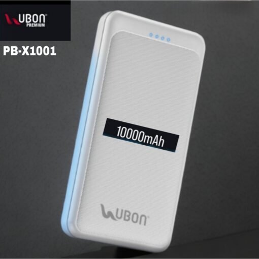 UBON PB-X1001 Power Slice 10000mAh True Capacity Power Bank (15W Fast Charging, Dual USB Output, Type-C + V8 Input