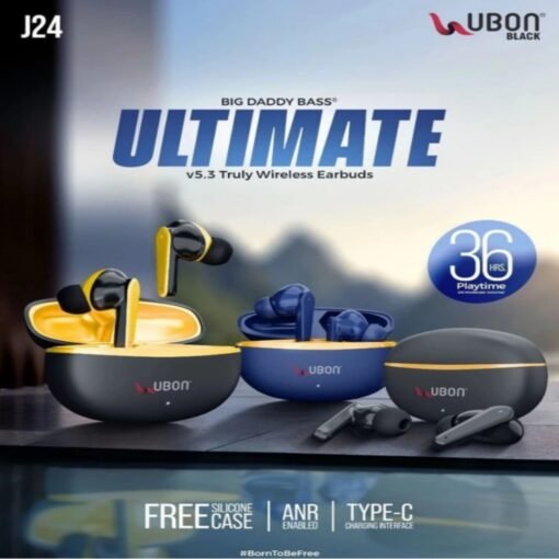 UBON J24 Black Ultimate v5.3 Truly Wireless Earbuds | Big Daddy Bass - Image 3
